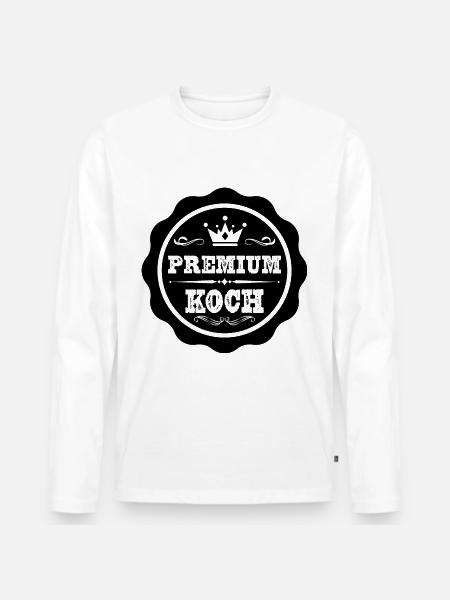 Premium Koch - Männer Premium Bio Langarmshirt - Weiß