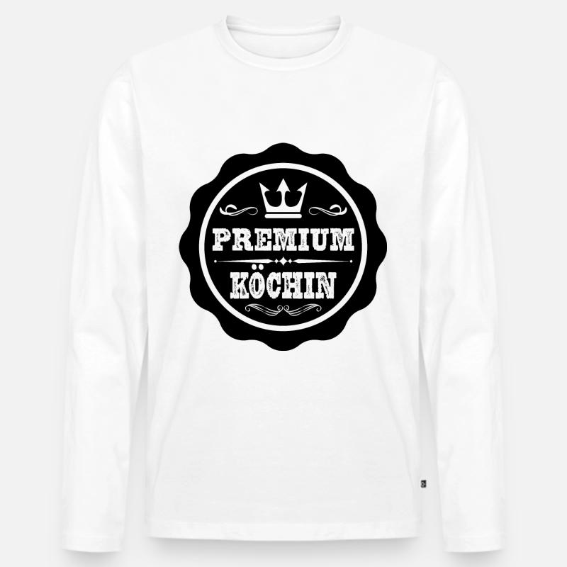 Premium Köchin - Männer Premium Bio Langarmshirt - Weiß