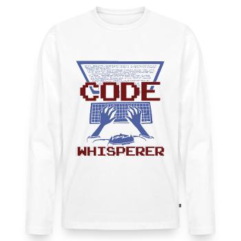 Code Whisperer - Men's Premium Organic Long Sleeve Shirt - white - Front - Nico (187cm)