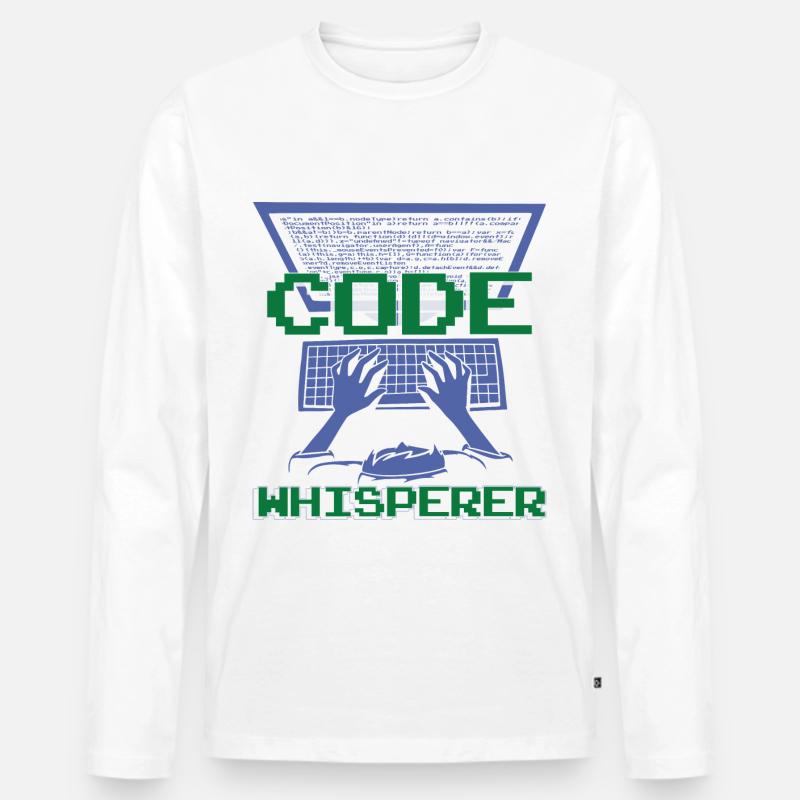 Code Whisperer - Men's Premium Organic Long Sleeve Shirt - white