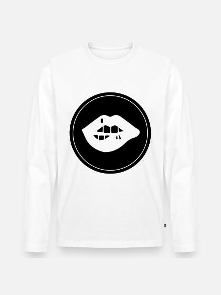 Lip icon - Men's Premium Organic Long Sleeve Shirt - white