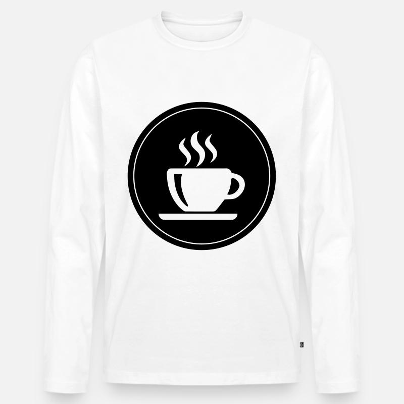 Kaffeetasse Kaffee - Männer Premium Bio Langarmshirt - Weiß