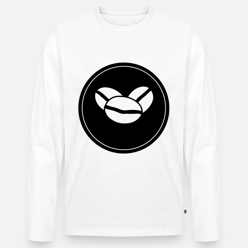 Kaffeebohne Symbol - Männer Premium Bio Langarmshirt - Weiß