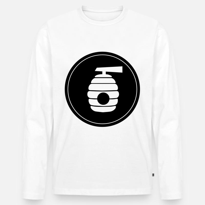 Imker Icon honig - Männer Premium Bio Langarmshirt - Weiß