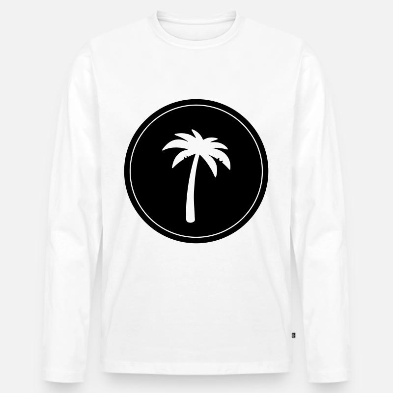 palme symbol - Männer Premium Bio Langarmshirt - Weiß