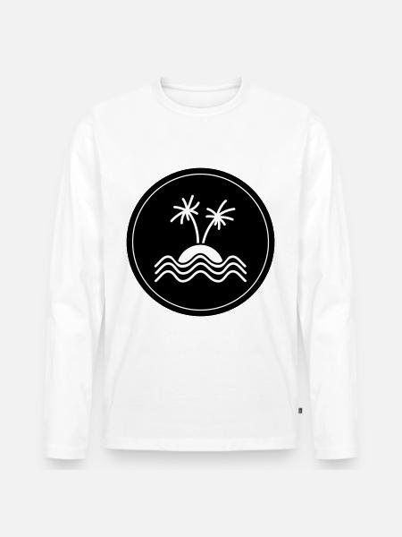 Palm Island Symbol - Men's Premium Organic Long Sleeve Shirt - white