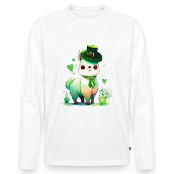 St Paddy’s St Patricksday St Patrick Day - T-shirt manches longues Premium bio Homme - blanc - Devant - Nico (187cm)
