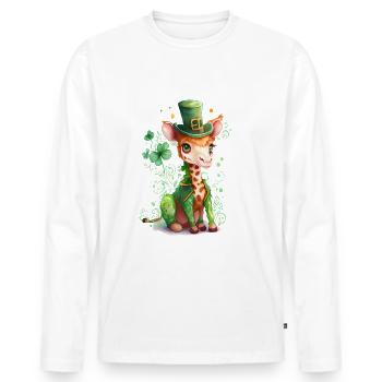St Paddy’s St Patricksday St Patrick Day - T-shirt manches longues Premium bio Homme - blanc - Devant - Nico (187cm)