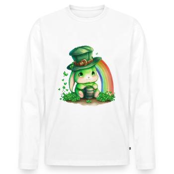 St Paddy’s St Patricksday St Patrick Day - T-shirt manches longues Premium bio Homme - blanc - Devant - Nico (187cm)