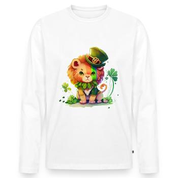 St Paddy’s St Patricksday St Patrick Day - T-shirt manches longues Premium bio Homme - blanc - Devant - Nico (187cm)