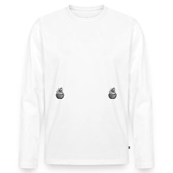 l'authentique Papa au rhum , cadeau humour papa - T-shirt manches longues Premium bio Homme - blanc - Devant - Nico (187cm)