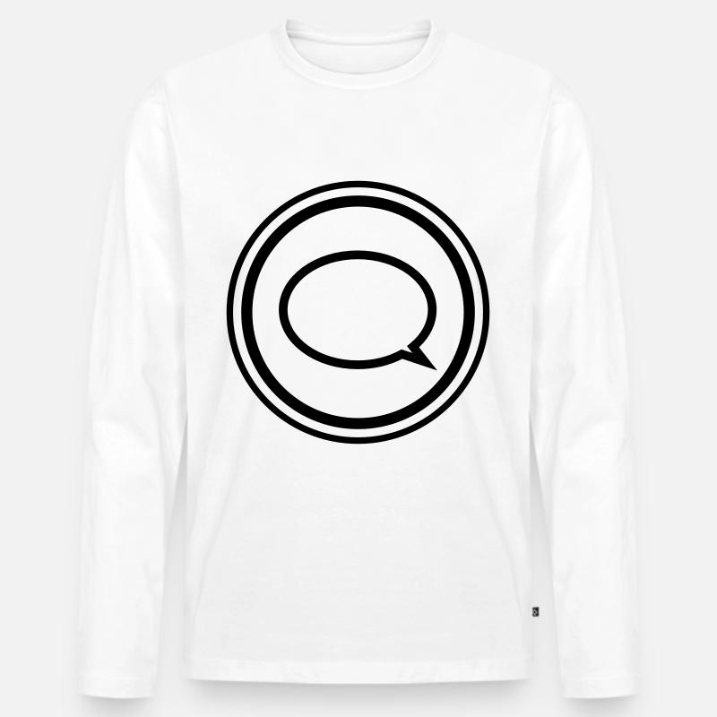 Sprechblase - Männer Premium Bio Langarmshirt - Weiß