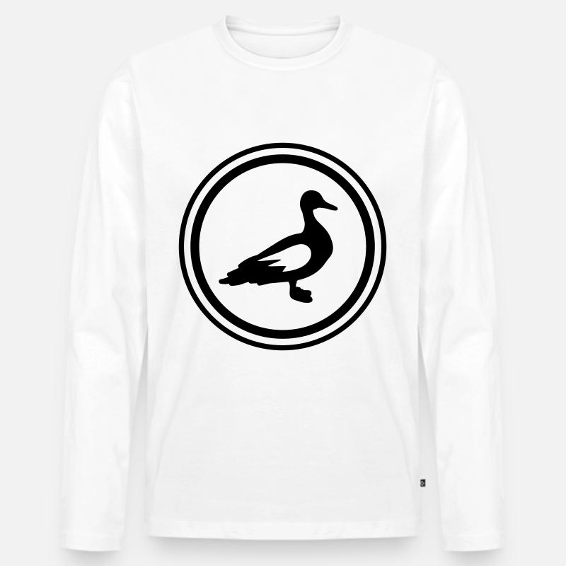 Ente Tier - Männer Premium Bio Langarmshirt - Weiß