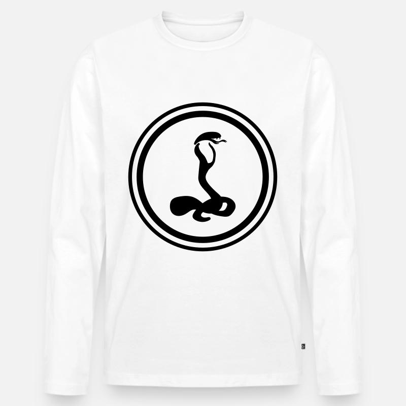 Schlange Kobra - Männer Premium Bio Langarmshirt - Weiß