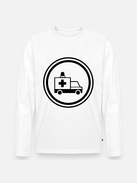 Krankenwagen Ambulance - Men's Premium Organic Long Sleeve Shirt - white