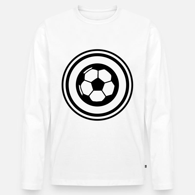 Fussball Symbol - Männer Premium Bio Langarmshirt - Weiß