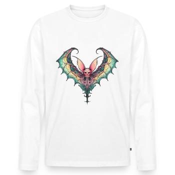 Creepy bat - Men's Premium Organic Long Sleeve Shirt - white - Front - Nico (187cm)