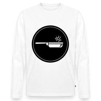 Cuisson à la poêle - T-shirt manches longues Premium bio Homme - blanc - Devant - Nico (187cm)