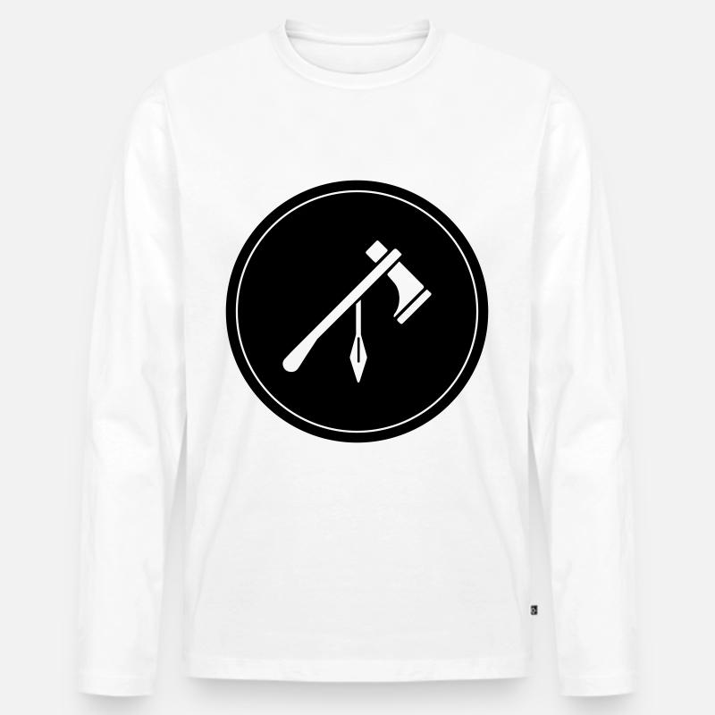 Axt symbol Indianer - Männer Premium Bio Langarmshirt - Weiß