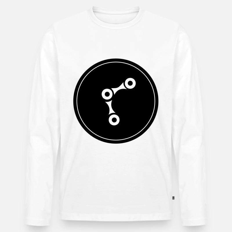 Fahrrad Radfahren Kette - Männer Premium Bio Langarmshirt - Weiß