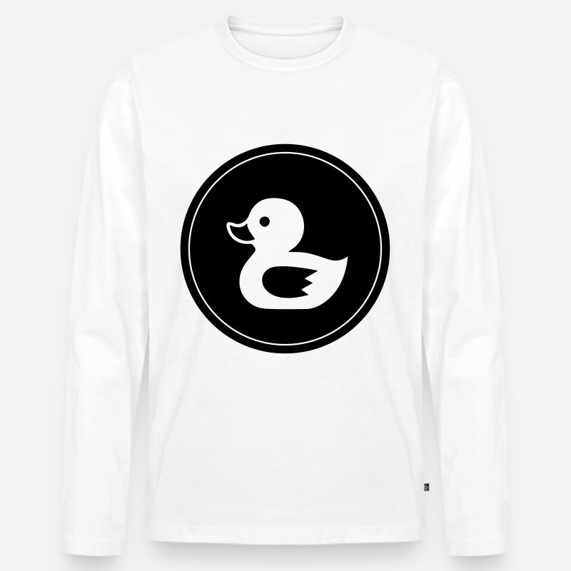 Ente Icon - Männer Premium Bio Langarmshirt - Weiß