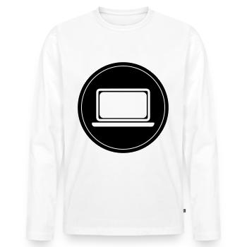 Ordinateur portable Pc Office - T-shirt manches longues Premium bio Homme - blanc - Devant - Nico (187cm)