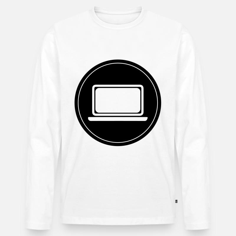 Laptop Pc Büro - Männer Premium Bio Langarmshirt - Weiß