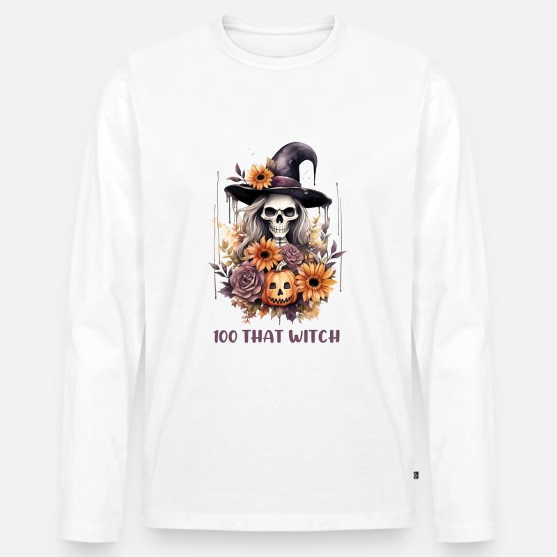 Halloween Kürbis Horror - Männer Premium Bio Langarmshirt - undefined