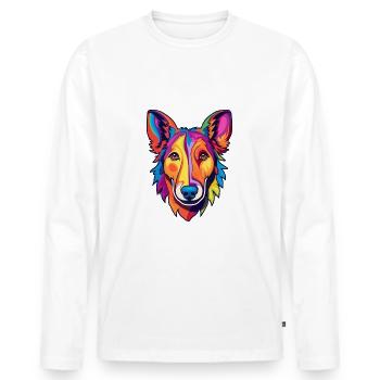 Glatter Collie Hund Rasse Cartoon Kawaii Illustratio - Männer Premium Bio Langarmshirt - Weiß - Vorne - Nico (187cm)