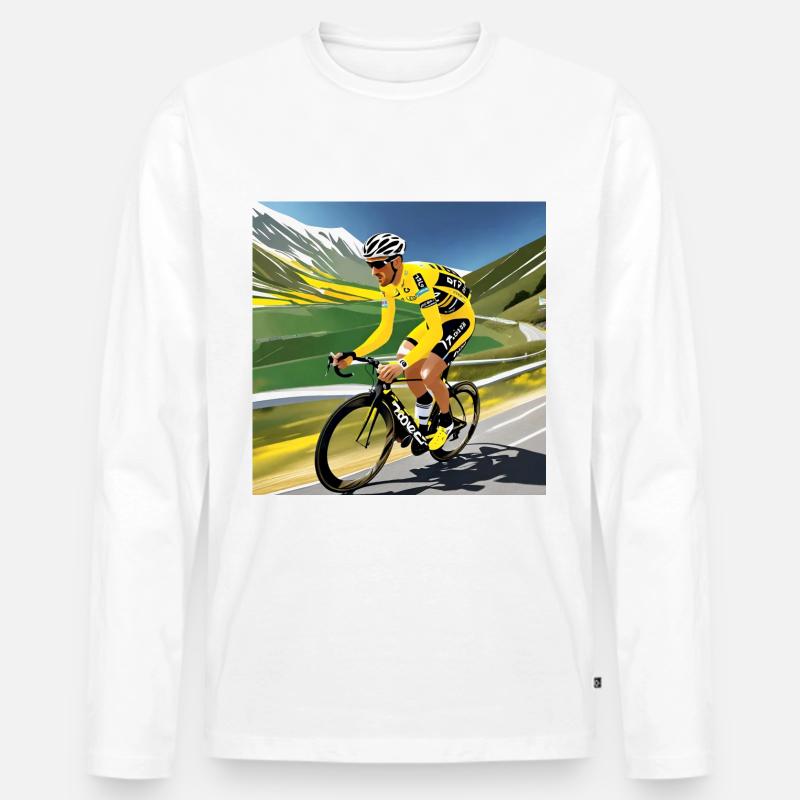 Retro-Radfahrer - Männer Premium Bio Langarmshirt - Weiß