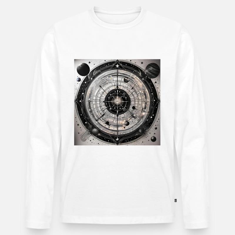 Galaxy's Edge - Interstellare Dartscheibe - Männer Premium Bio Langarmshirt - Weiß