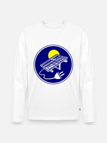 Solar Energy Photovoltaic System Icon - Men's Premium Organic Long Sleeve Shirt - white