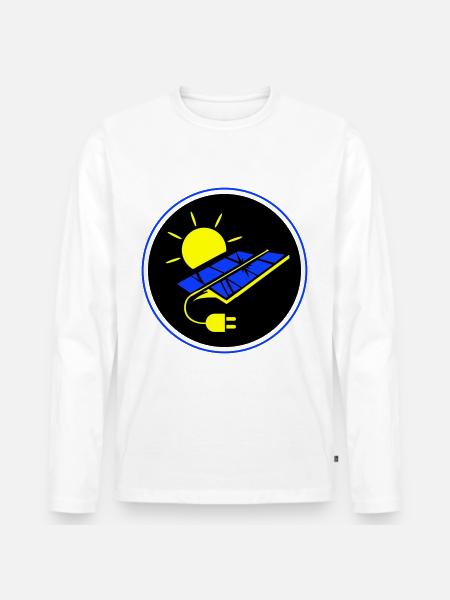 Photovoltaic system symbol solar energy - Men's Premium Organic Long Sleeve Shirt - white