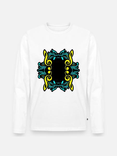 Music notes symbol clef - Men's Premium Organic Long Sleeve Shirt - white