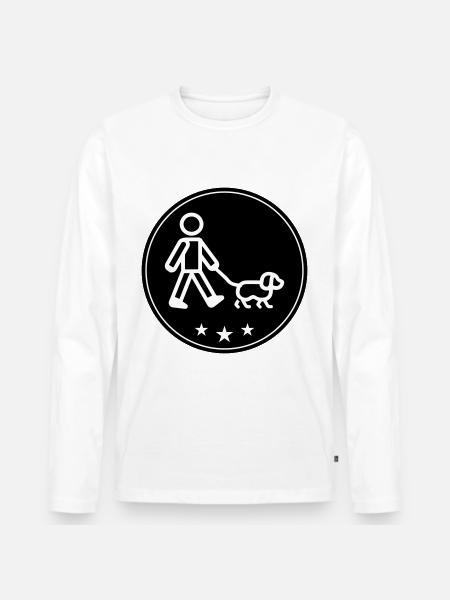 Dog walking dog - Men's Premium Organic Long Sleeve Shirt - white