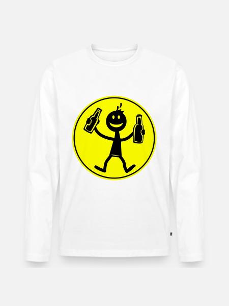 Drinking Beer - Men's Premium Organic Long Sleeve Shirt - white