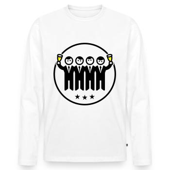 L’équipe de l’enterrement de vie de garçon et de garçon - T-shirt manches longues Premium bio Homme - blanc - Devant - Nico (187cm)