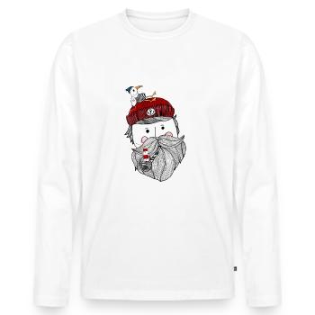 Seeman - Moin Matrose - Männer Premium Bio Langarmshirt - Weiß - Vorne - Nico (187cm)