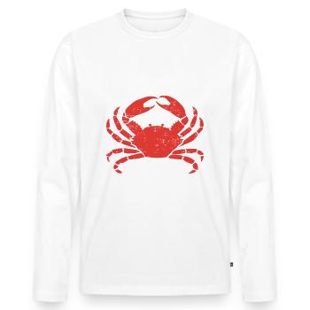 Crabe Crabe Crabe Crabe Crabe Crabe - T-shirt manches longues Premium bio Homme - blanc - Devant - Nico (187cm)