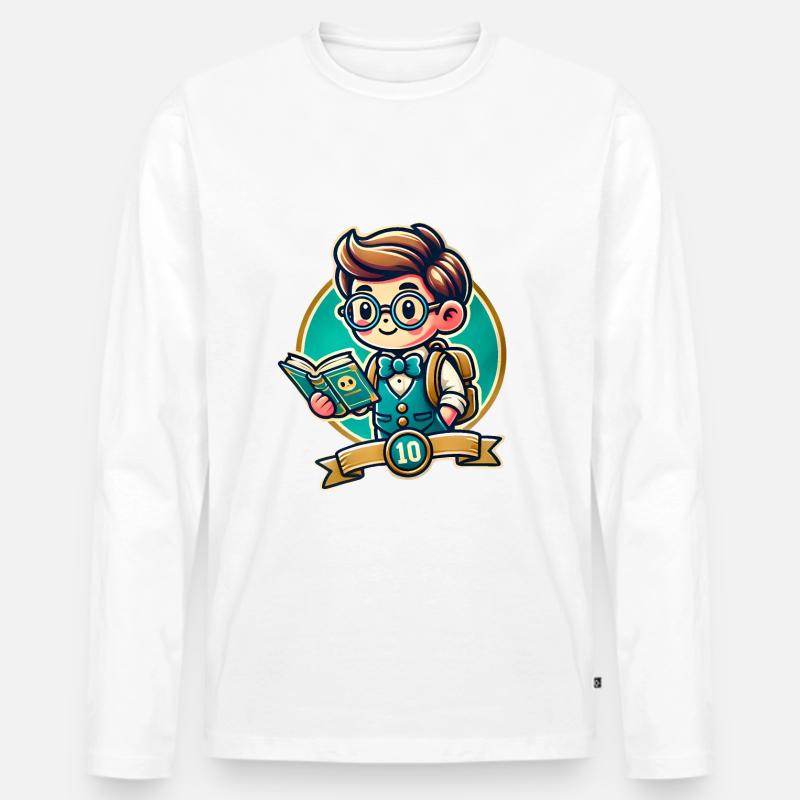 Teach-Modus Ein - Männer Premium Bio Langarmshirt - Weiß