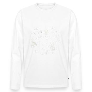 Illustration complexe de la nature de la forêt - T-shirt manches longues Premium bio Homme - blanc - Devant - Nico (187cm)