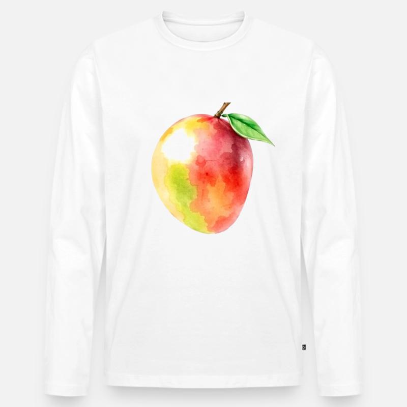 Mango - Männer Premium Bio Langarmshirt - Weiß