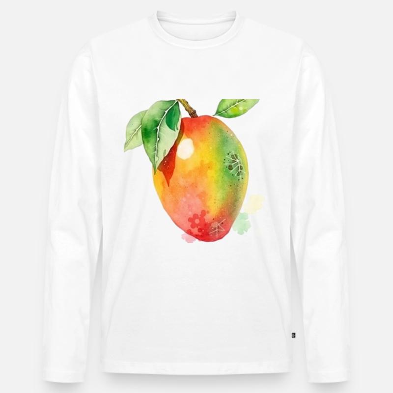 Mango - Männer Premium Bio Langarmshirt - Weiß