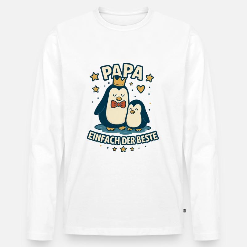 Papa, einfach der Beste - Männer Premium Bio Langarmshirt - Weiß