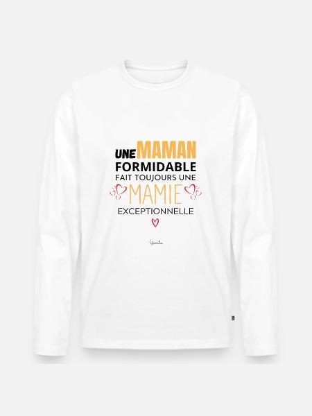 Annonce grossesse maman - Annonce grossesse mamie - T-shirt manches longues Premium bio Homme - blanc