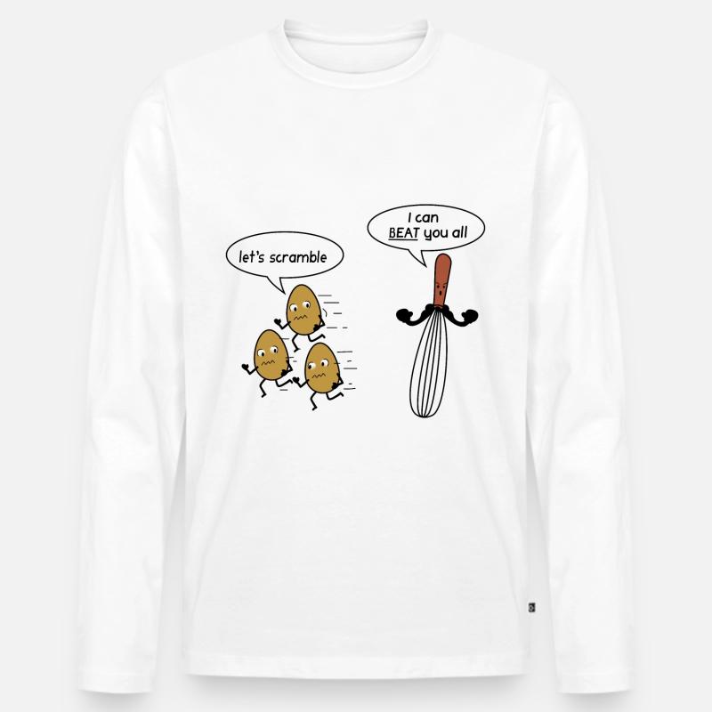 Ei Witz - Männer Premium Bio Langarmshirt - Weiß