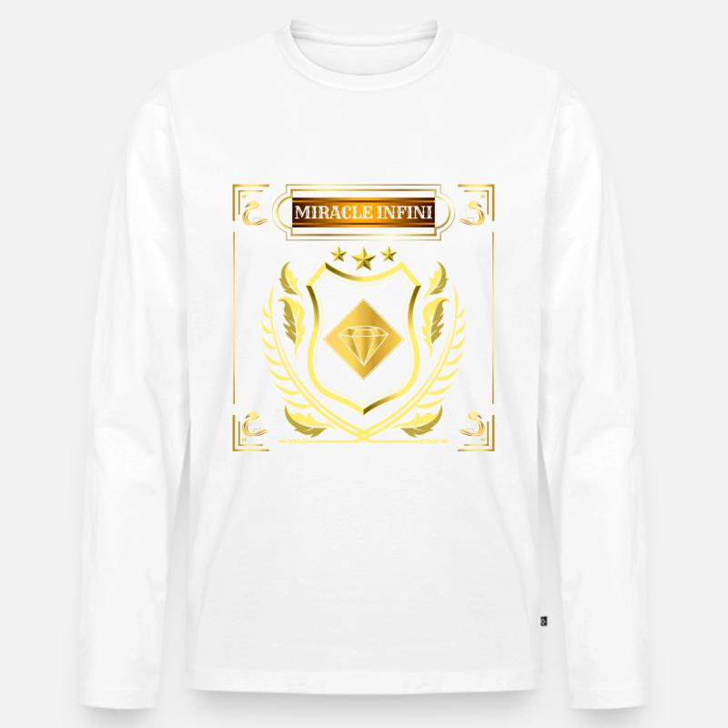 UNENDLICHE WUNDER - Männer Premium Bio Langarmshirt - Weiß