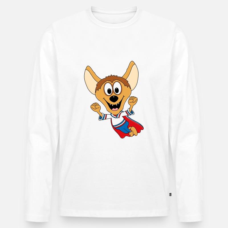 HYÄNE - SUPERHELD - TIER - KIND - BABY - Männer Premium Bio Langarmshirt - Weiß