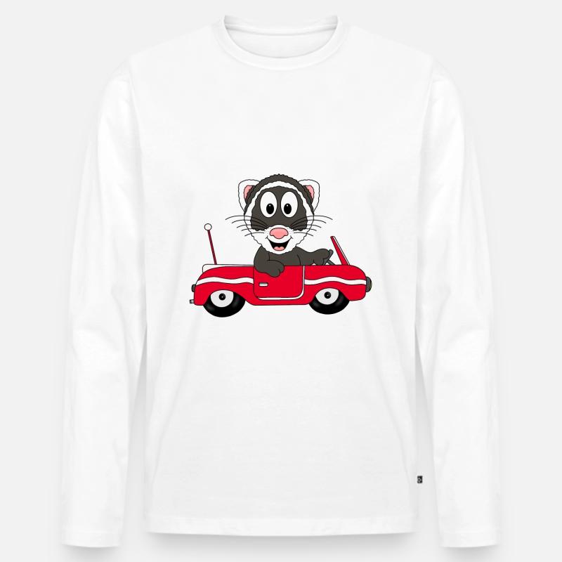 FRETTCHEN - AUTO - AUTOFAHRER - TIER - FUN - Männer Premium Bio Langarmshirt - Weiß