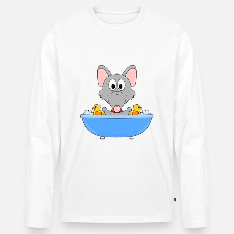 WASSERRATTE - RATTE - BADEWANNE - TIERISCH - Männer Premium Bio Langarmshirt - Weiß